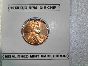 1958-D-RPM-High-Mint-Mark-And-A-Small-Cud